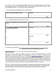Form DFI/CORP/304 Certificate of Amendment - Domestic Limited Partnership - Wisconsin, Page 2