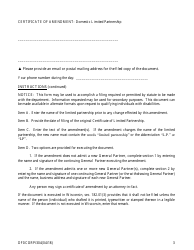 Form DFI/CORP/304 Certificate of Amendment - Domestic Limited Partnership - Wisconsin, Page 3