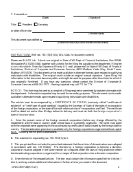Form DFI/CORP/128 Foreign Non-stock Corporation Articles of Domestication - Wisconsin, Page 2