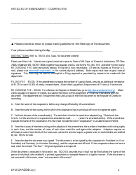 Form DFI/CORP/204 Articles of Amendment - Cooperative - Wisconsin, Page 2