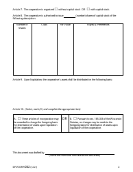 Form DFI/CORP/202 Articles of Incorporation - Cooperative - Wisconsin, Page 2