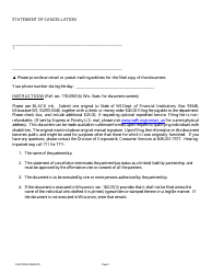 Form DFI/CORP/610 Statement of Cancellation - Limited Liability Partnership - Wisconsin, Page 2