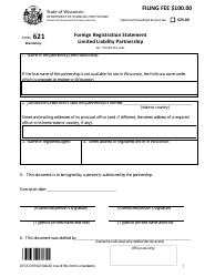 Document preview: Form DFI/CORP/621 Foreign Limited Liability Partnership Registration Statement - Wisconsin