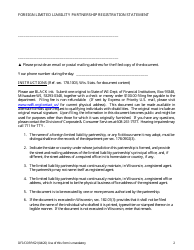 Form DFI/CORP/621 Foreign Limited Liability Partnership Registration Statement - Wisconsin, Page 2