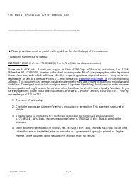 Form DFI/CORP/611 Statement of Dissolution/Termination General or Limited Liability Partnership - Wisconsin, Page 2