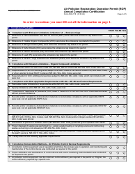 Form 4530-178 Air Pollution Registration Operation Permit (Rop) Annual Compliance Certification - Wisconsin, Page 2