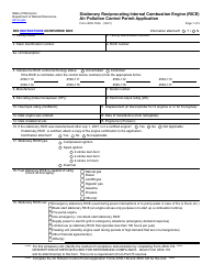 Form 4530-104A Stationary Reciprocating Internal Combustion Engine (Rice) Air Pollution Control Permit Application - Wisconsin