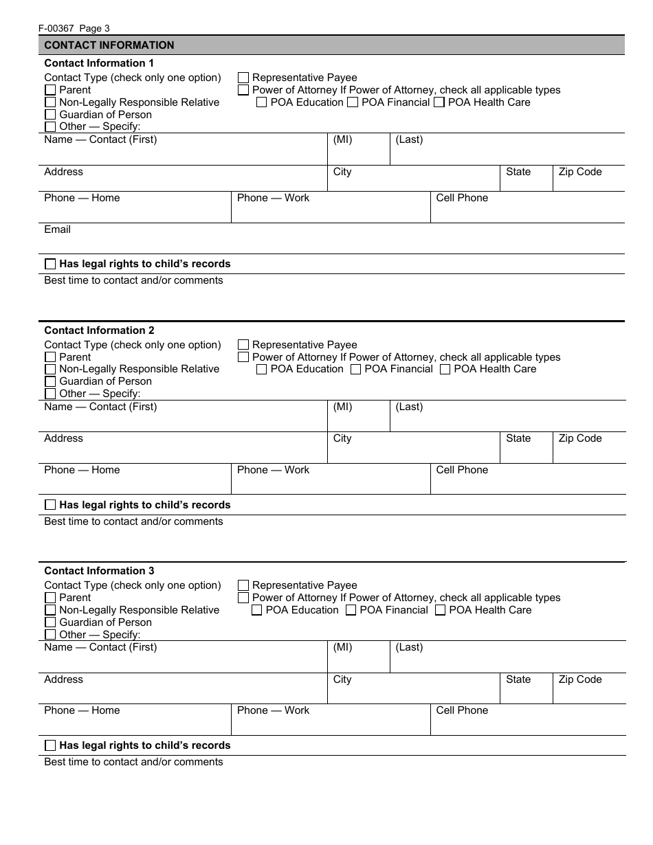 Form F-00367 Functional Eligibility Screen for Childrens Long-Term Support Programs - Wisconsin, Page 3