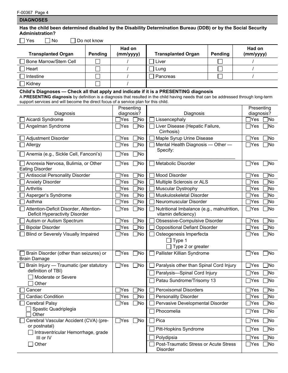 Form F-00367 Functional Eligibility Screen for Childrens Long-Term Support Programs - Wisconsin, Page 4