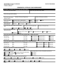 Form F-44243A Congenital Syphilis Case Investigation Report - Wisconsin