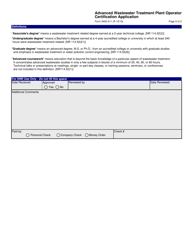 Form 3400-211 Advanced Wastewater Treatment Plant Operator Certification Application - Wisconsin, Page 2