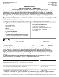 Document preview: Form F-44763 Emergency Care Do Not Resuscitate Order (DNR) - Wisconsin