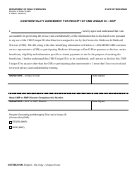 Document preview: Form F-02829 Confidentiality Agreement for Receipt of Cms Unique ID - Ship - Wisconsin