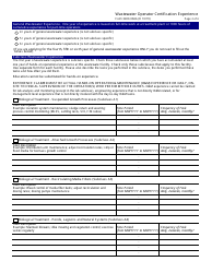 Form 3400-066A Wastewater Operator Certification Experience - Wisconsin, Page 2