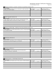 Form 3400-066A Wastewater Operator Certification Experience - Wisconsin, Page 3