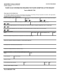 Document preview: Form F-02784 Pasrr 30-day Information Required for Pasrr Exemption Letter Request - Wisconsin