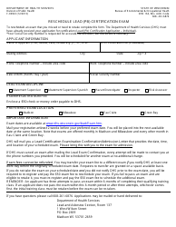 Document preview: Form F-00923 Reschedule Lead (Pb) Certification Exam - Wisconsin