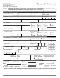 Form 3300-067 Groundwater Monitoring Inventory - Wisconsin