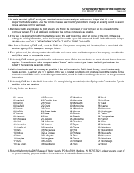 Form 3300-067 Groundwater Monitoring Inventory - Wisconsin, Page 2