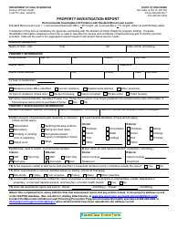 Form F-44771C Property Investigation Report/Case Management of Children With Elevated Blood Lead Levels - Wisconsin