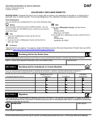 Form F-02520 Voluntarily Declining Benefits - Wisconsin