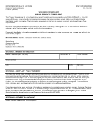 Form F-13166 Wisconsin Seniorcare HIPAA Privacy Complaint - Wisconsin