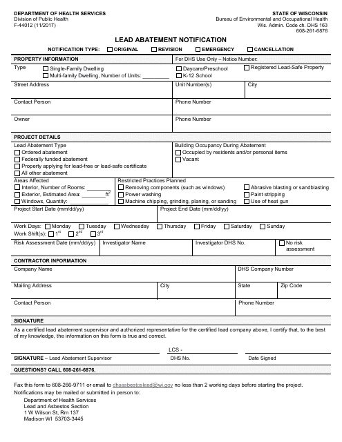 Form F-44012  Printable Pdf