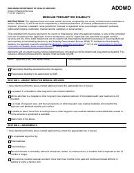 Document preview: Form F-10130 Medicaid Presumptive Disability - Wisconsin
