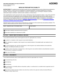 Form F-10130 Medicaid Presumptive Disability - Wisconsin