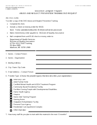 Document preview: Form F-00891 Abuse and Neglect Prevention Training Dvd Request - Wisconsin Caregiver Program - Wisconsin