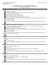 Document preview: Form F-00367J Age-Specific Adl/Iadl Answer Choices for Children's Long-Term Support Programs Age: 12 - 14 Years - Wisconsin