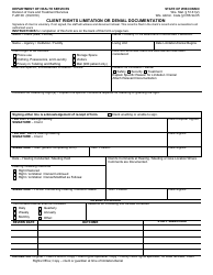 Document preview: Form F-26100 Client Rights Limitation or Denial Documentation - Wisconsin