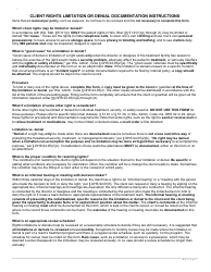 Form F-26100 Client Rights Limitation or Denial Documentation - Wisconsin, Page 2