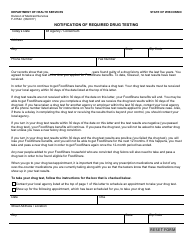 Document preview: Form F-01542 Notification of Required Drug Testing - Wisconsin