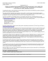 Document preview: Form F-00787 Prior Authorization Requirements Exemption Request for Computed Tomography (Ct), Magnetic Resonance (Mr), and Magnetic Resonance Elastography (Mre) Imaging Services - Wisconsin