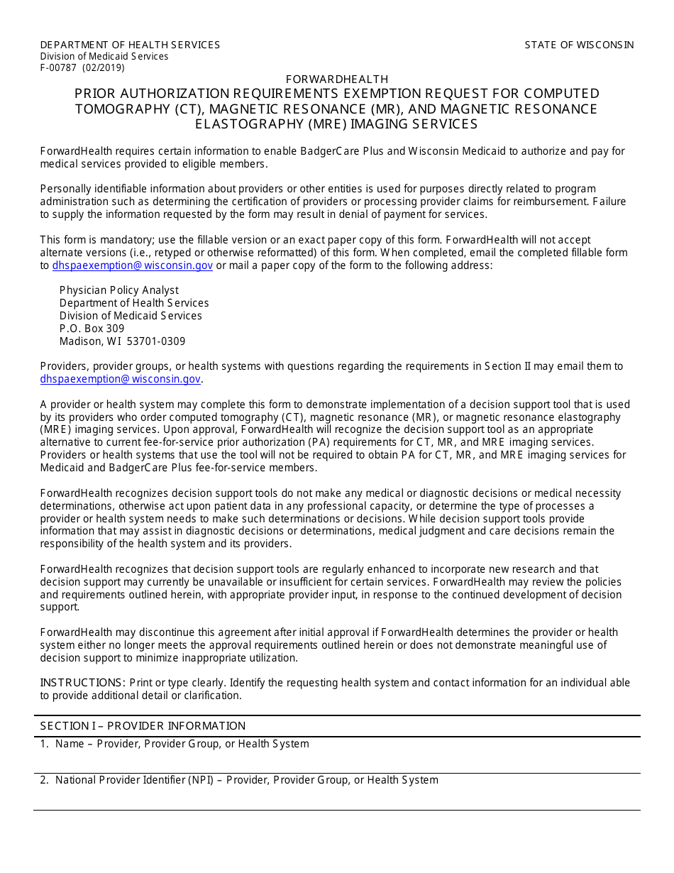 Form F-00787 - Fill Out, Sign Online and Download Fillable PDF ...