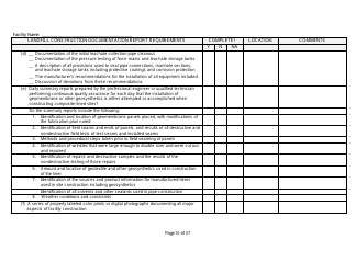 Landfill Construction Documentation Completeness Checklist - Wisconsin, Page 10