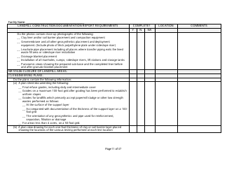 Landfill Construction Documentation Completeness Checklist - Wisconsin, Page 11