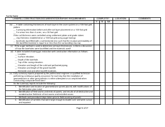Landfill Construction Documentation Completeness Checklist - Wisconsin, Page 14