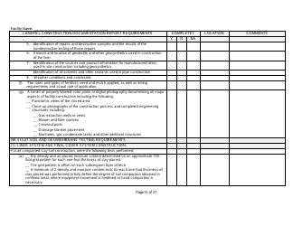 Landfill Construction Documentation Completeness Checklist - Wisconsin, Page 15