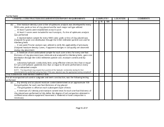 Landfill Construction Documentation Completeness Checklist - Wisconsin, Page 16