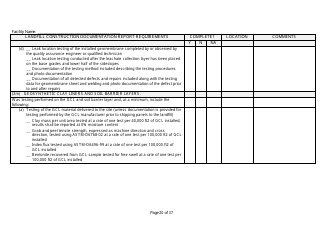 Landfill Construction Documentation Completeness Checklist - Wisconsin, Page 20