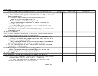 Landfill Construction Documentation Completeness Checklist - Wisconsin, Page 22
