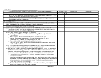 Landfill Construction Documentation Completeness Checklist - Wisconsin, Page 4