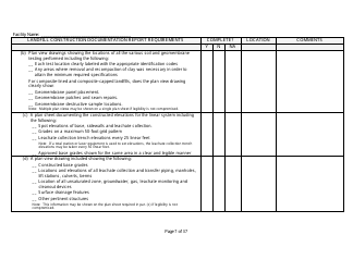 Landfill Construction Documentation Completeness Checklist - Wisconsin, Page 7