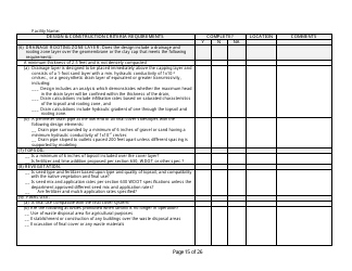 Design and Construction Criteria Completeness Checklist - Wisconsin, Page 15