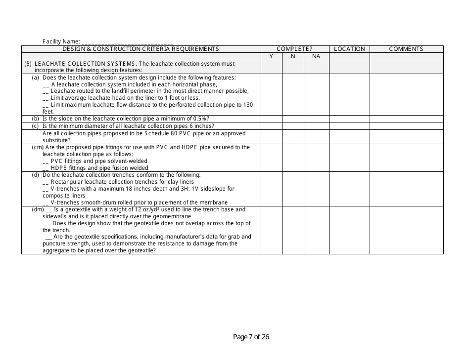 Wisconsin Design and Construction Criteria Completeness Checklist ...