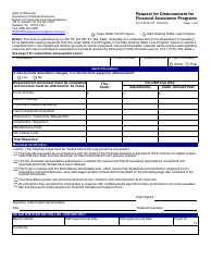 Form 8700-215 Request for Disbursement for Financial Assistance Programs - Wisconsin