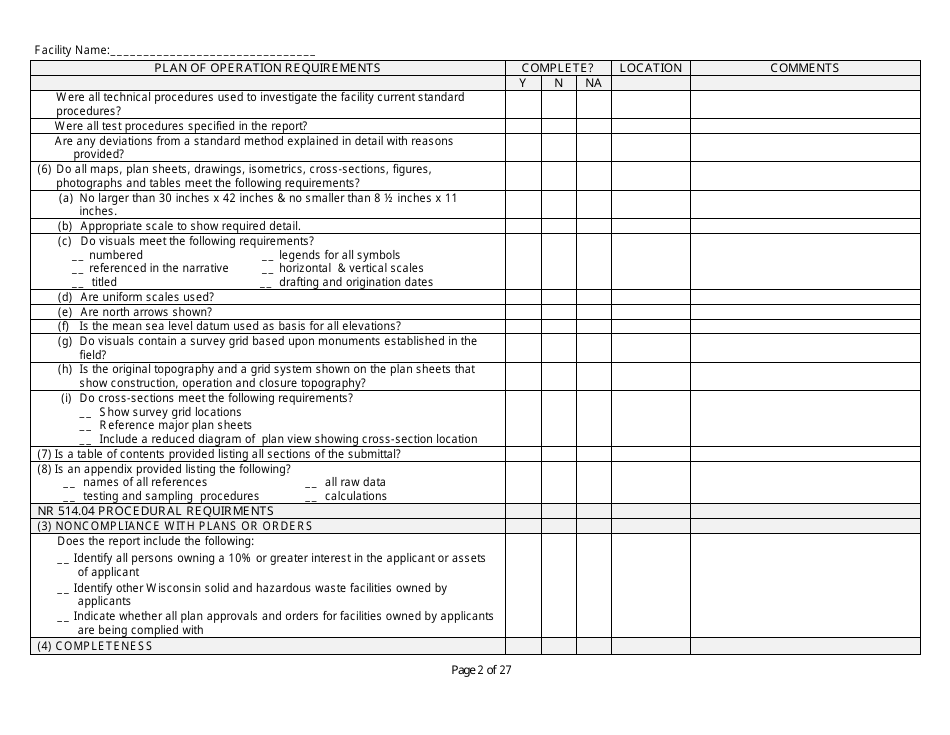 Wisconsin Plan of Operation Completeness Checklist - Fill Out, Sign ...