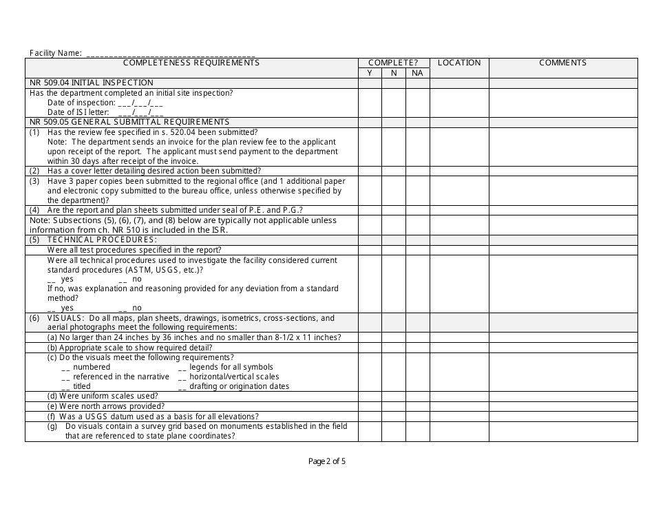 Wisconsin Initial Site Report Completeness Checklist - Fill Out, Sign ...